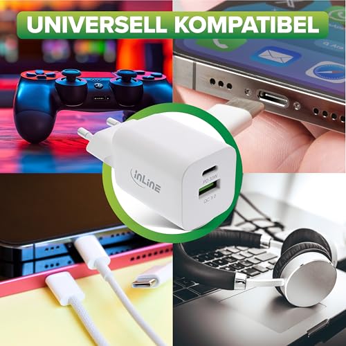 Fuente de alimentación USB C Power Delivery de 33W Inline con Quick Charge para tableta 6