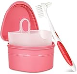 ★Contenidos del paquete★ 1 caja de limpieza de dentaduras postizas, 1 cesta de remojo de dentaduras postizas, 1 cepillo de dentaduras postizas de doble punta.