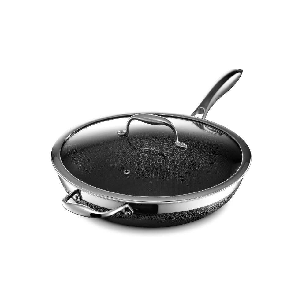 HexClad 12" Hybrid Nonstick Wok &amp; Lid, Induction-Ready, Dishwasher Safe