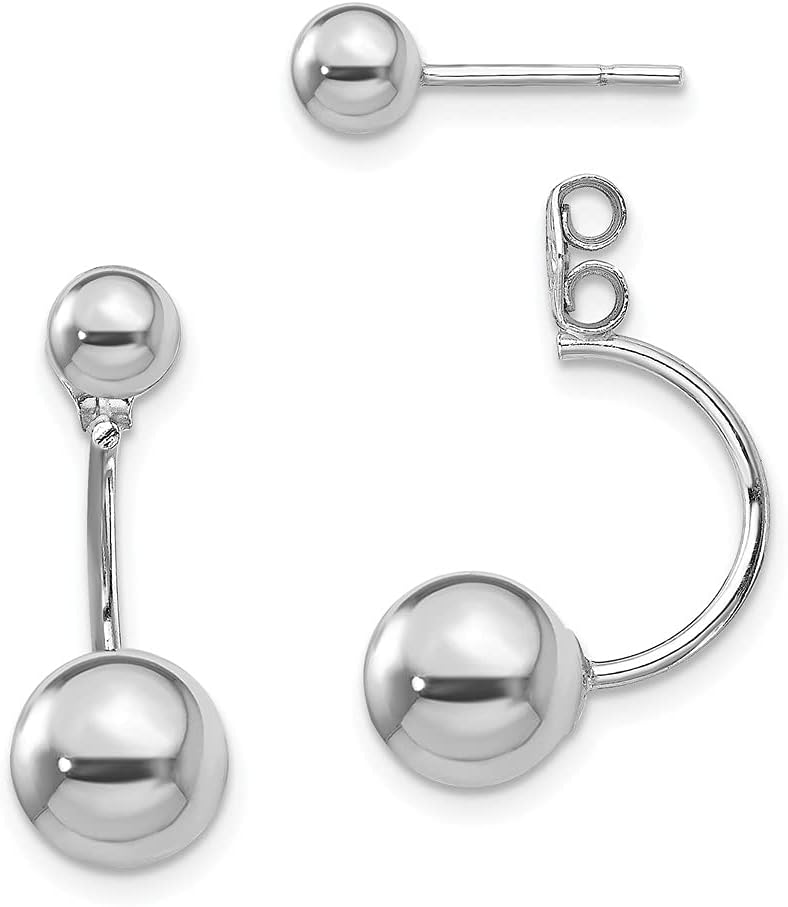 925 Sterling Silver Front and Back Ball Post Earrings Fine Jewelry For Women Gifts For Her