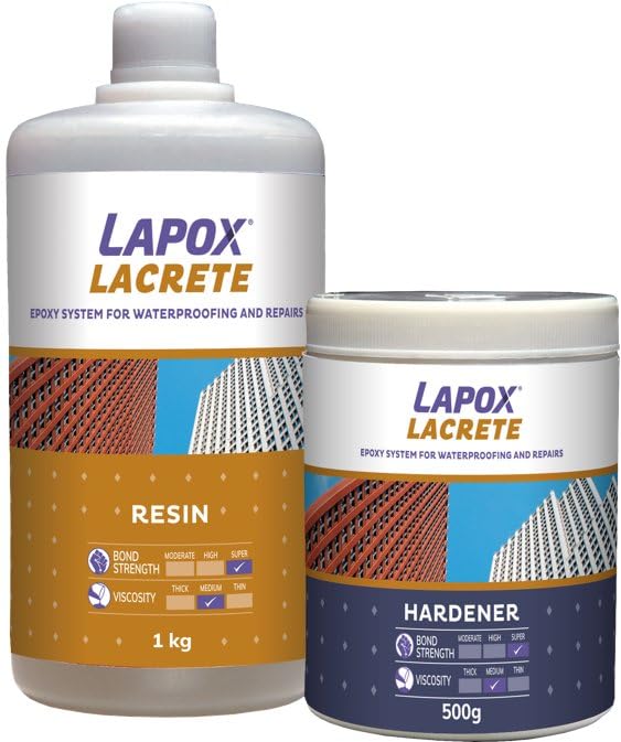 Lapox Lacrete epoxy for waterproofing, concrete repair ideal for waterproofing terraces, bathrooms and water tanks, bonding old & new concrete and repairing concrete structures (B0CD2GYJS1) Amazon Price History, Amazon Price Tracker