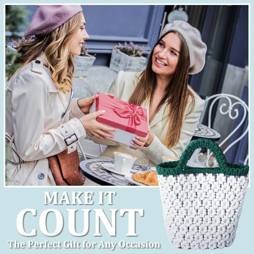 BEUNITONE Kit de bolsa de macramê faça você mesmo para adultos iniciantes, bolsa de flor de macramê