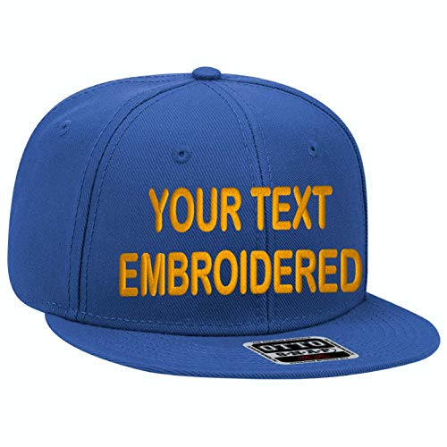 Custom Snapback Hat. Otto. Embroidered. Your Own Text Flatbill Bill Snapback. (Royal Blue)