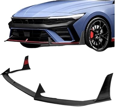 Compatible with 2024-2025 Hyundai Elantra N Or N-Line Bumper Only Front Bumper Spoiler Lip Body KitUnpainted Matt Black