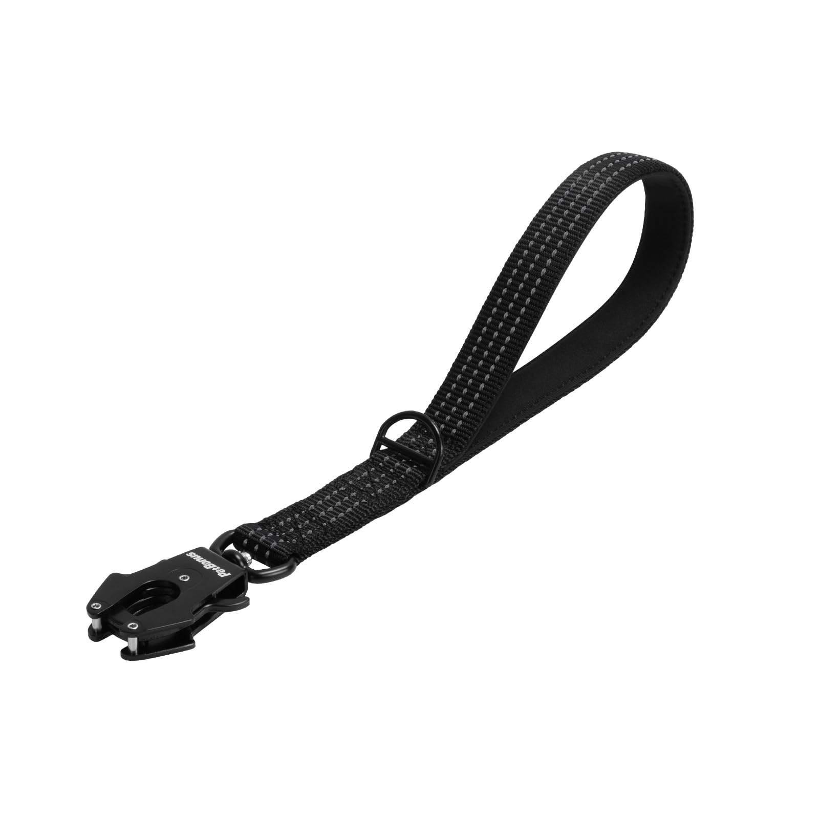PetBonus Robuuste korte hondenriem 30 cm, nylon korte geleider met snelsluiting, gevoerde handgreep, reflecterende trainingslijn voor grote en middelgrote honden