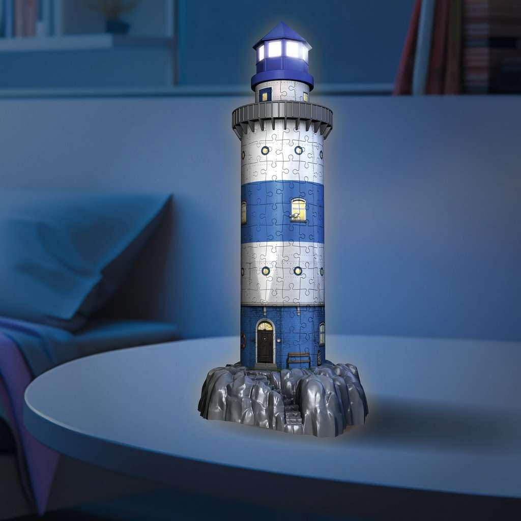 Ravensburger Italy- Puzzle 3D Faro-Edizione Speciale Notte, 216 Pezzi, 12577 7