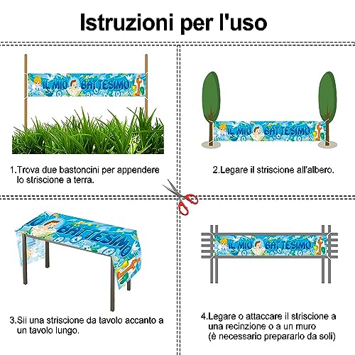 DPKOW Blu il Mio Battesimo Striscione for Bimbo