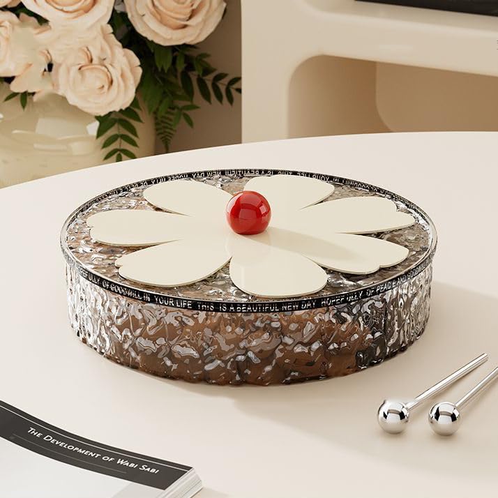 Home New Bright Luxury Sealed Nut Candy Storage Box, Living Room Multi Grid Nut Dried Fruit Plate, Fruit Plate, Party, Wedding (Black)