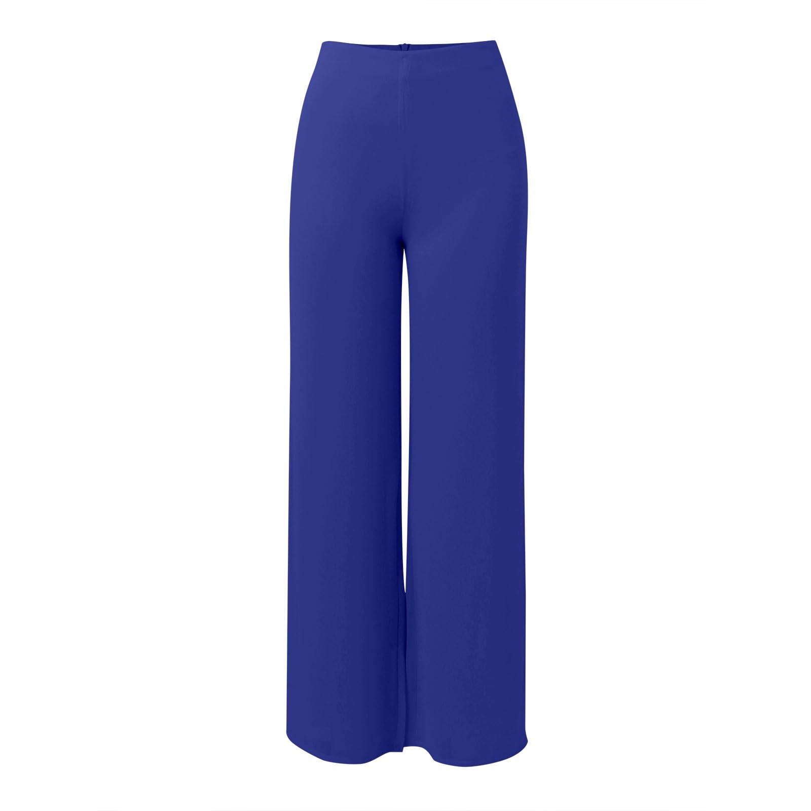 Pantalon Femme Léger en Mousseline de Soie Haute Élastique Modèle Fluide à Jambe Droite Évasée pour Événements #303