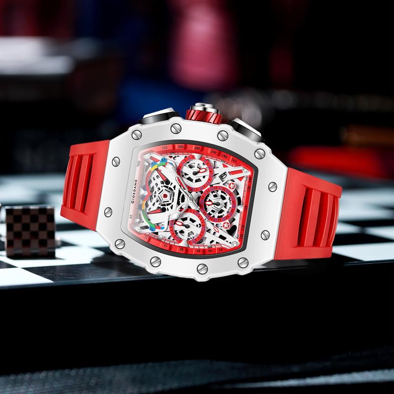Image of Giordano Multifunction Watch for Men with Day, Date, and 24-Hour Sub-Dial, Water Resistant Square Dial Unique Design