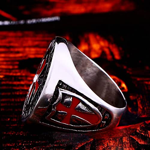 Knights Templar Cross Rings for men Biker 316 Stainless Steel Rings Paladin Warcraft Wizard Worrior Hunter style Iced Out Jewelry Punk Ring Hip Hop Heavy Metal mens fashion rings3