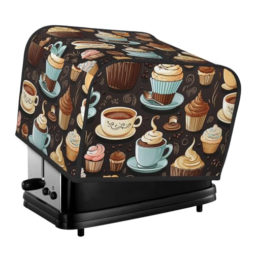 4 Slice Toaster Cover with Two Pockets for Storing knife Super Soft Appliance Covers Coffee and Sweets Sugar Chocolate Dust Cover for Kitchen Small Oven-Cover Kitchen Bread Machine Protector Covers
