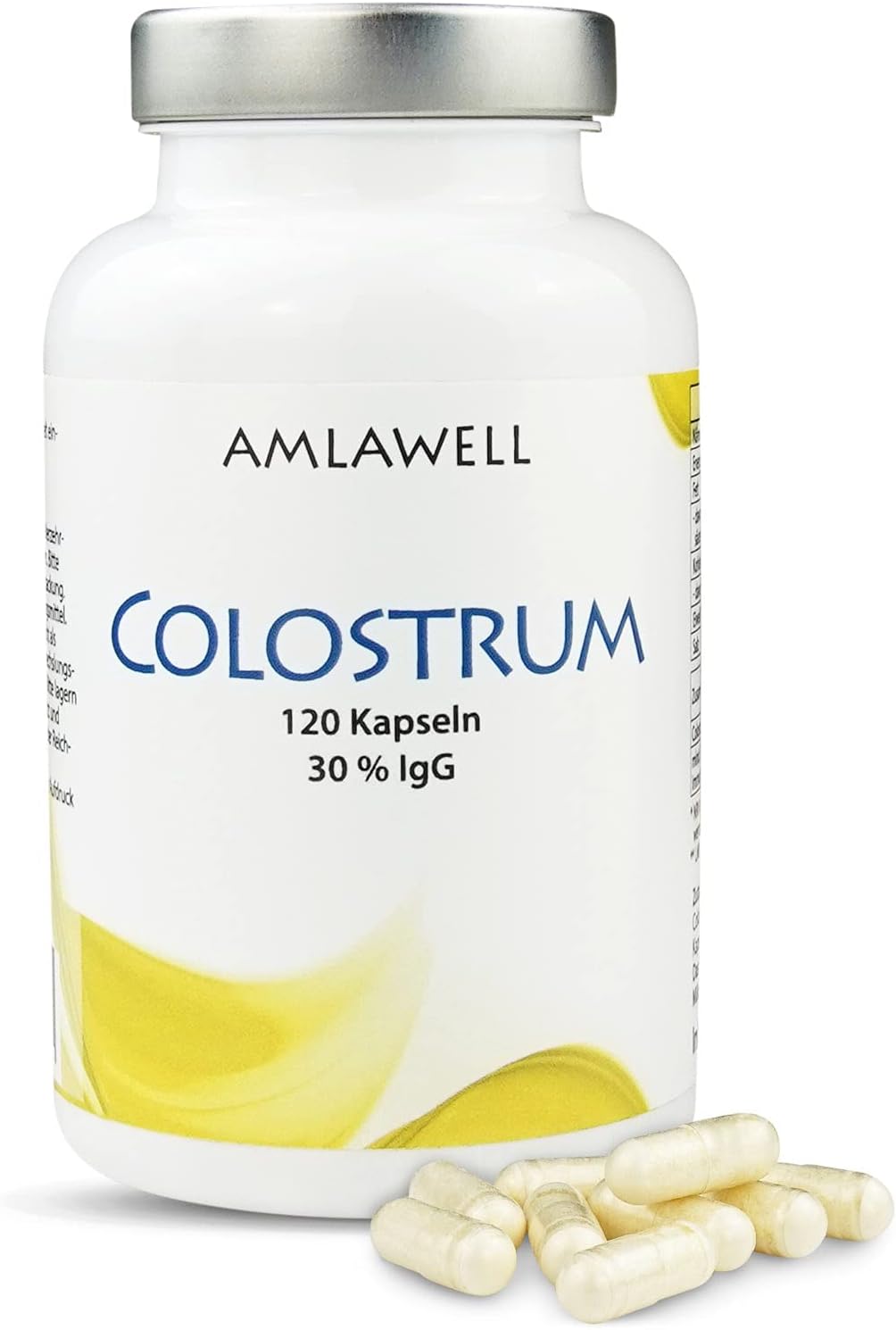 Amlawell Colostrum / 120 Capsules / 500mg Colostrum Powder / 30% IgG