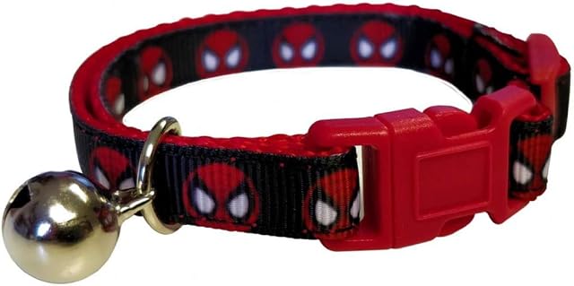 Spoilt Rotten Pets Black & Red Spidercat Collar With Bell & Safety Buckle