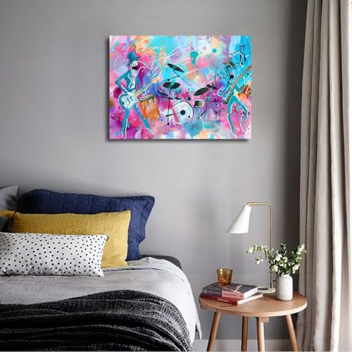 Affiche et impression en toile graffiti colorée art abstrait musique salon 40x50