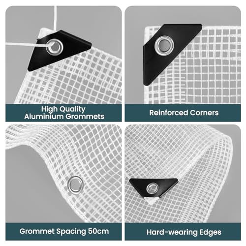 Lona impermeable 4x6 m de PE 140 g/m² transparente para protección exterior 5