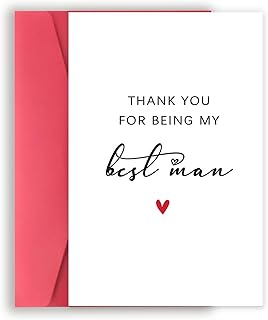 Funny Thank You Card for Best Man, Simple Appreciation Gifts for Best Man, Thank You for Being My Best Man, Bridal Groom Party Wedding Card