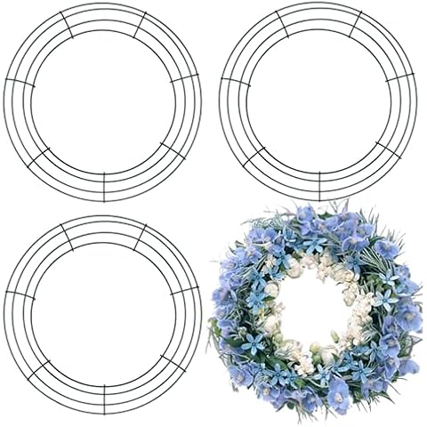 3 Pcs Dark Green Metal Wreath Frames Cover