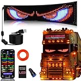 VDIKKS Synchronize Devil Eyes Light for Truck, 23.4”X4.7” Flex Car Window LED Display Screen, Dynamic Colorful Eye Lamp Programmable LED Eyes for Car Truck Windshield