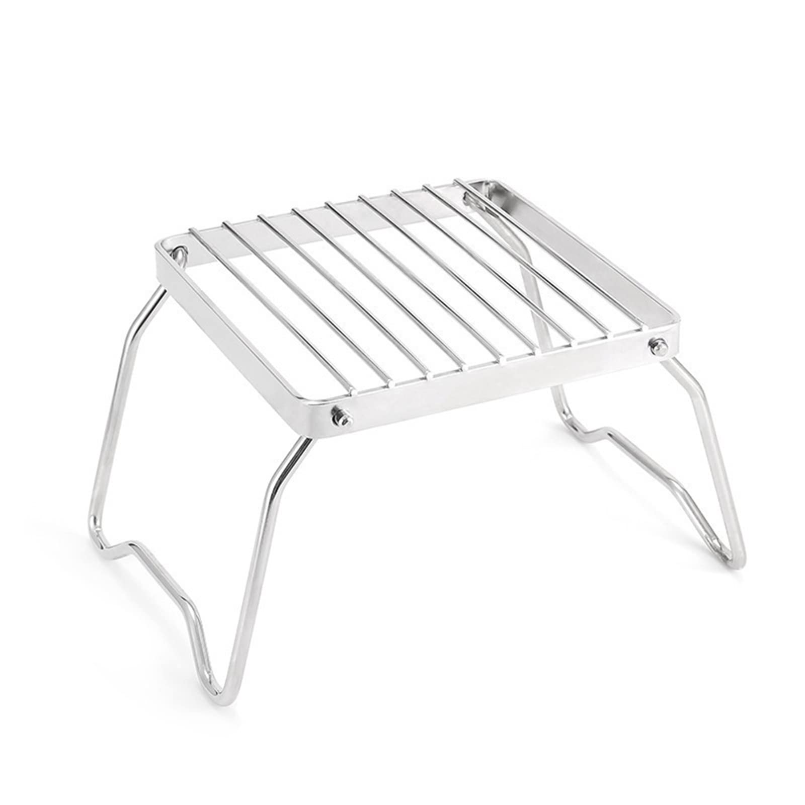 Grill 2pcs Parrilla plegable de acero inoxidable, horno portátil para acampar al aire libre, soporte para parrilla de barbacoa, accesorios para barbacoa
