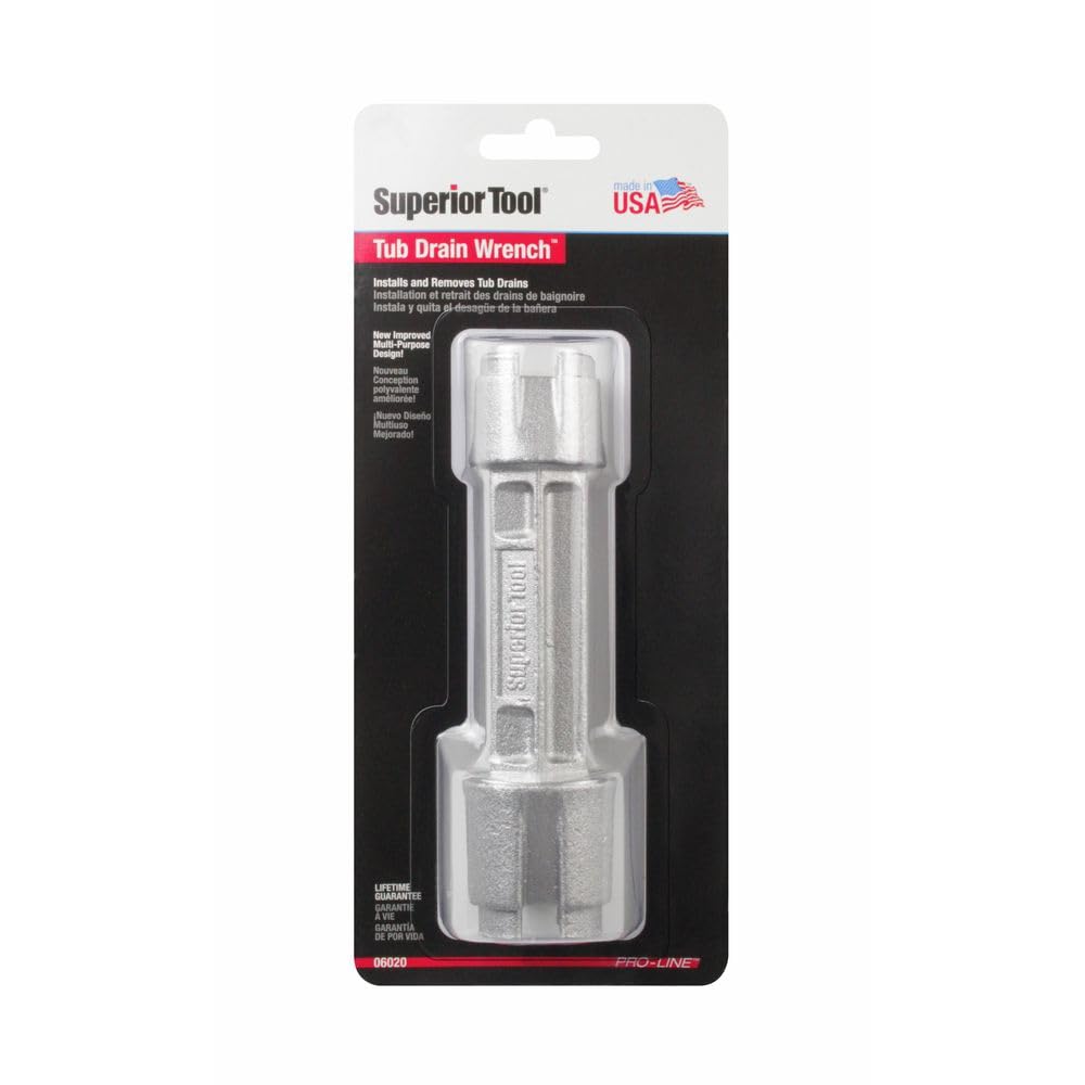 Tub Drain Wrench,Zinc,6-1/8