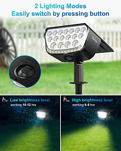 Xibolar Solar Spot Lights Outdoor [2 Pack], 32 Led Solar Powered Landscape Spotlights, Ip65 Waterproof Solar Outdoor Lights, Auto On/Off 2 Modes Lighting For Yard Pathway Porch Patio(Cool White) #TOP3