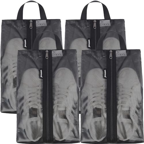 Prezon Bolsas de zapatos de viaje, malla de TPU resistente al agua, cremallera YKK resistente, bolsa de almacenamiento de zapatos, organizador de embalaje de zapatos, bolsa de zapatos unisex para