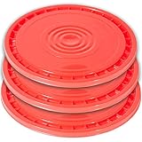 Meranti Reusable Easy Peel 3.5, 5, 6, and 7 Gallon Bucket Lid | Food Grade | 3 Pack (Red)