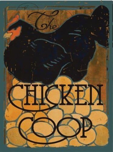 The Chicken Coop Farm, Fresh Eggs and Poultry Metal Sign, Black Hen