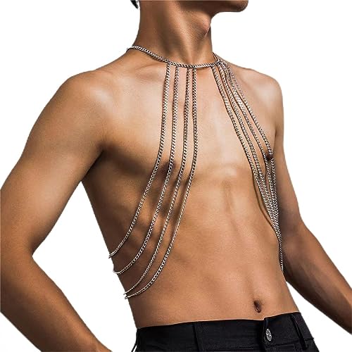 Body Chest Belt for Men Adjustable Leather Belts with Buckles Rave Costume Sexy Punk Chest Belt Clubwear Costume