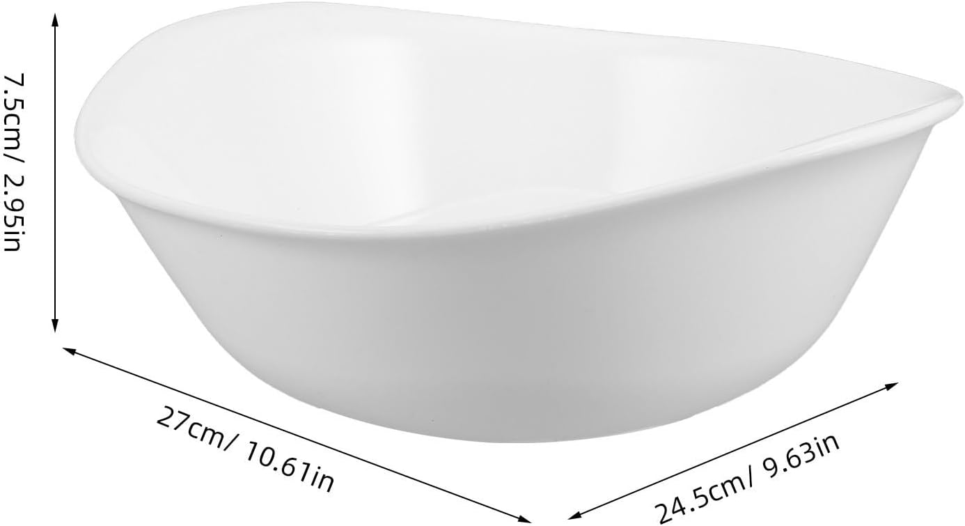 Portable Face Wash Basin Oval Acrylic White for Bathroom Use