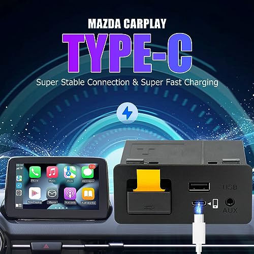 HMYC Mazda Carplay and Android Auto Retrofit Kit, TK78-66-9U0C OEM Media Hub Fits to MZD Connect System, Compatible with Mazda 2/3/6/CX3/CX5/CX9/MX5 2015-2020 Year(Type-c Fast Charging Interface) by HMYC - Image 2