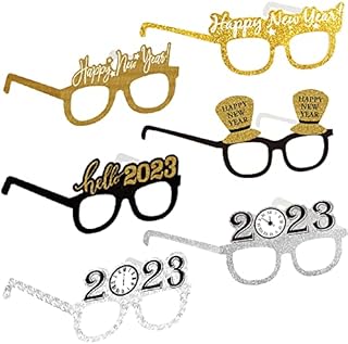 wukou 18 Pack Happy New Year Eyeglasses Fancy New Year Party Glasses Celebration Party Favor for 2023 New Year's Eve Party Decors