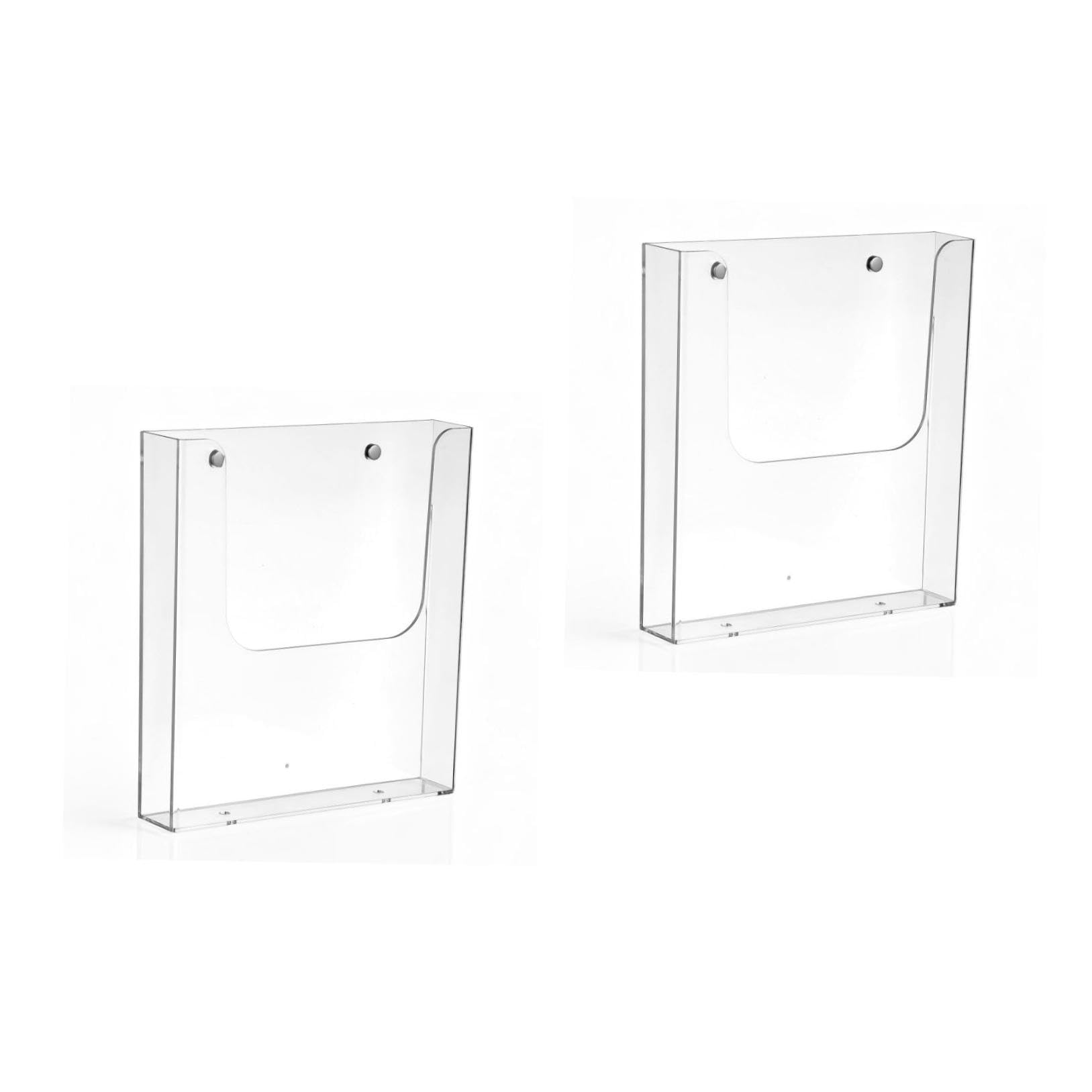 Organizador de pared acrílico transparente PRETYZOOM de 2 piezas para revistas y folletos