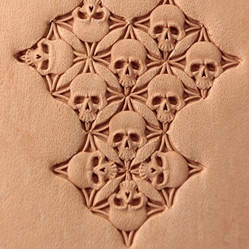 DandS ltd Skull Leather Stamp Tool, Professional Steel Craft Tool for Leatherworking, Embossing, Carving & Stamping Leather Projects, Belts, Wallets & DIY Projects, Compatible with Mallet #378