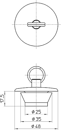 Miniatura 5 de SANEI H27F-35 Rubber Stopper for Bus W-Type Drain Diameter 1.3-1.4 inches (32-35 mm) Double Water Stopper No Scabbard Replacement