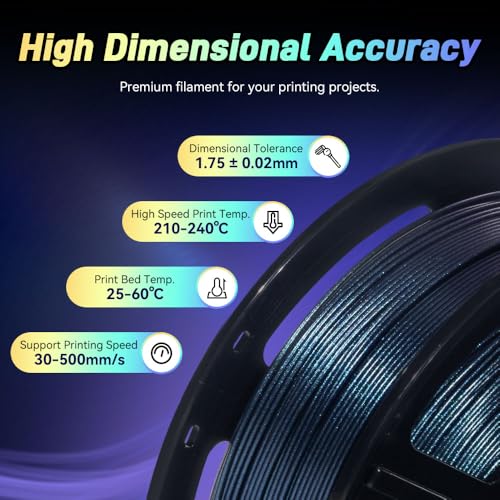 Image of FLASHFORGE Chameleon Rapid PLA Filament 1.75mm Burnt Titanium, PLA Color Shift High Speed 3D Printer Filament, Max 500mm /s Fast Printing, Display Shimmering Effects from Various Angles and Light