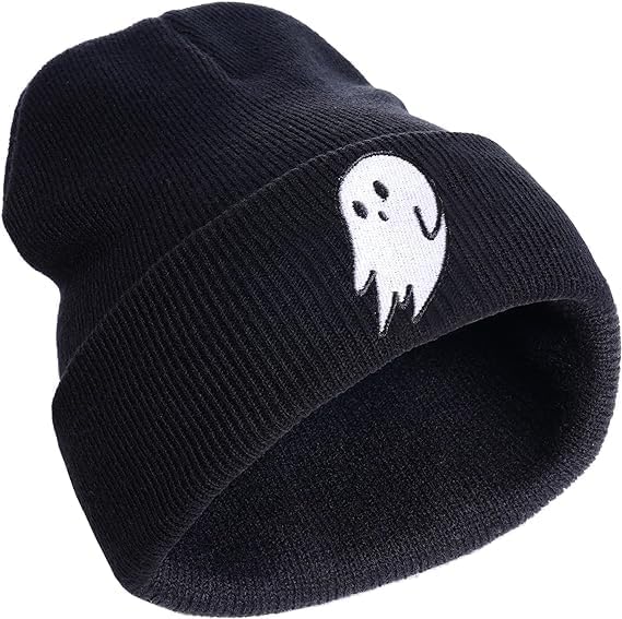 Beanie Hats, Funny Embroidery Beanie Hats, Beanie for Women Winter Hat, Thick Lining Soft Comfy Windproof Head Warm Winter Beanies, Cute Knit Beanie Hat, Winter Skull Cap for Unisex