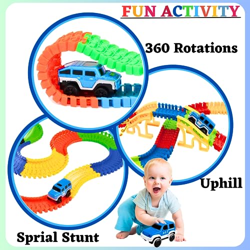 Image of Led Racing Car Toys for Kids with Bridge & 1 Mini Car Track Set for Kids Toys for 3 + Year Old Boy