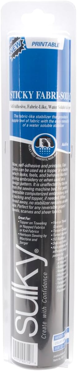 Fabric-Solvy stabilizer, White, 12 Inches