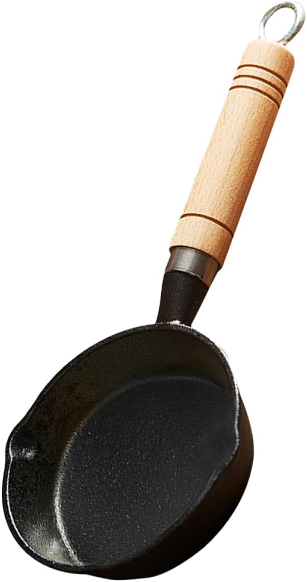 POPETPOP Mini Cast Iron Butter Melting Pot with Spout Kitchen Accessory for Heating Milk and Oil Compact and Easy to Clean Cooking Tool