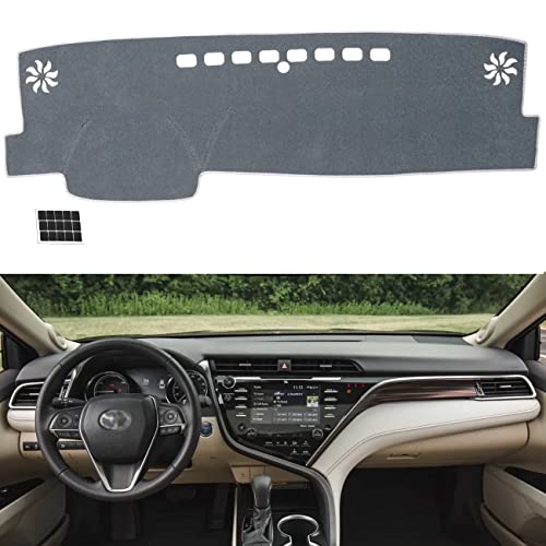 Tucarest Car Dash Covers Fit For 2018 2019 2020 Toyota Camry Flannel Nonslip Dashboard Cover Board Mat Sunshade No-Glare And Slip Pad Carpet Sunshield Protector - Color Grey (Without Hud) #TOP30