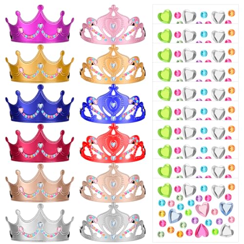 Neyauo 22 Pack DIY Crowns Set Princess Crowns Non-Woven Fabric
