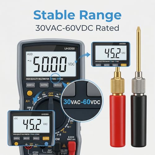 Image of Power Probe Accessories, 2mm Solderless Plated Brass Fieldpiece Probes Meter Leads Test Probe Tips 30VAC‑60VDC 5 Set ABS Shell for Voltage Testing for Multimeter