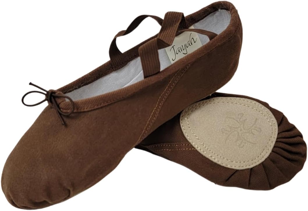 Ballet Shoes for Women, Men & Children, Durable Cotton Canvas, Adjustable Width, Split Sole, 6 Skin Tone Shades