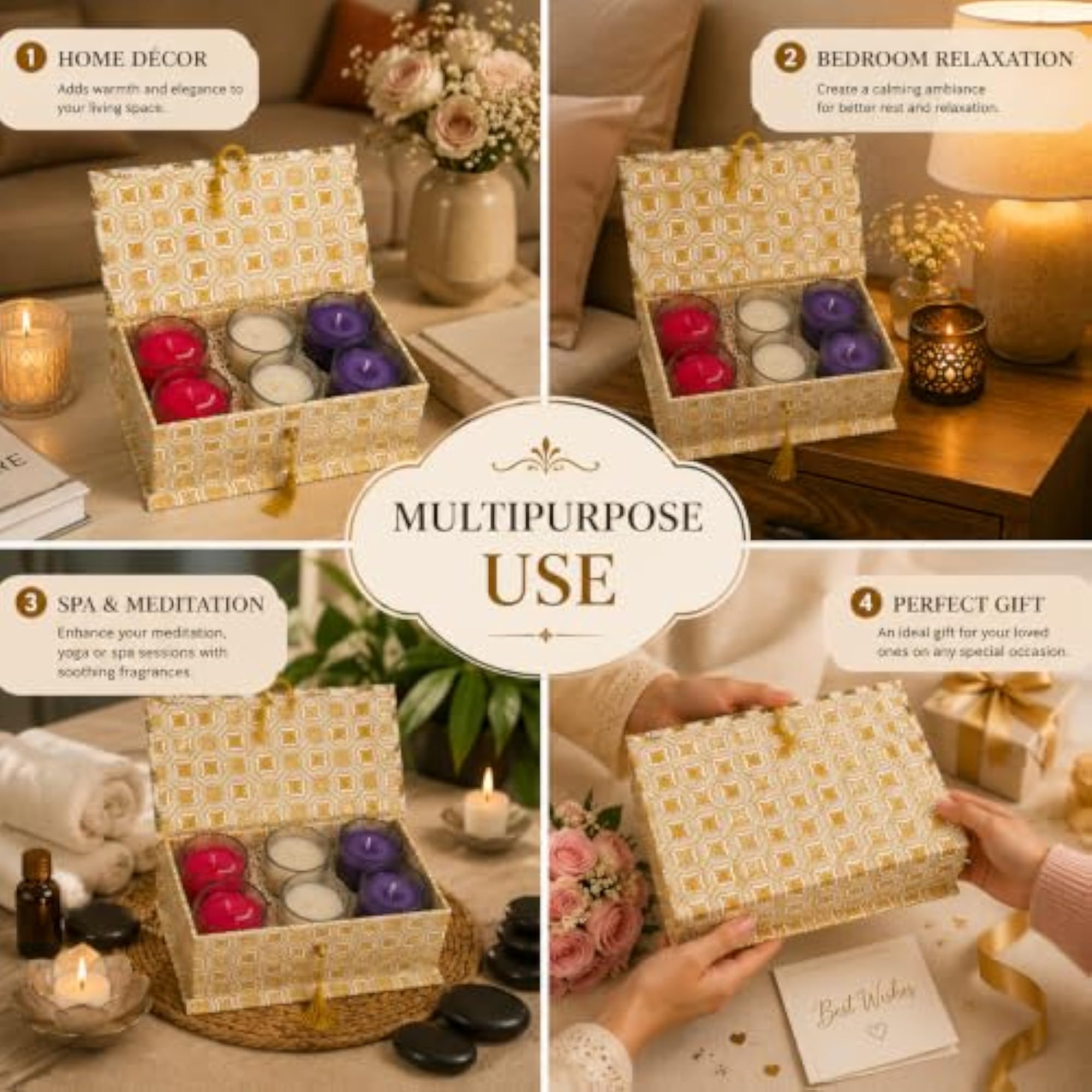 6pc Scented Votive Candle Gift Set, Aromatherapy Candles