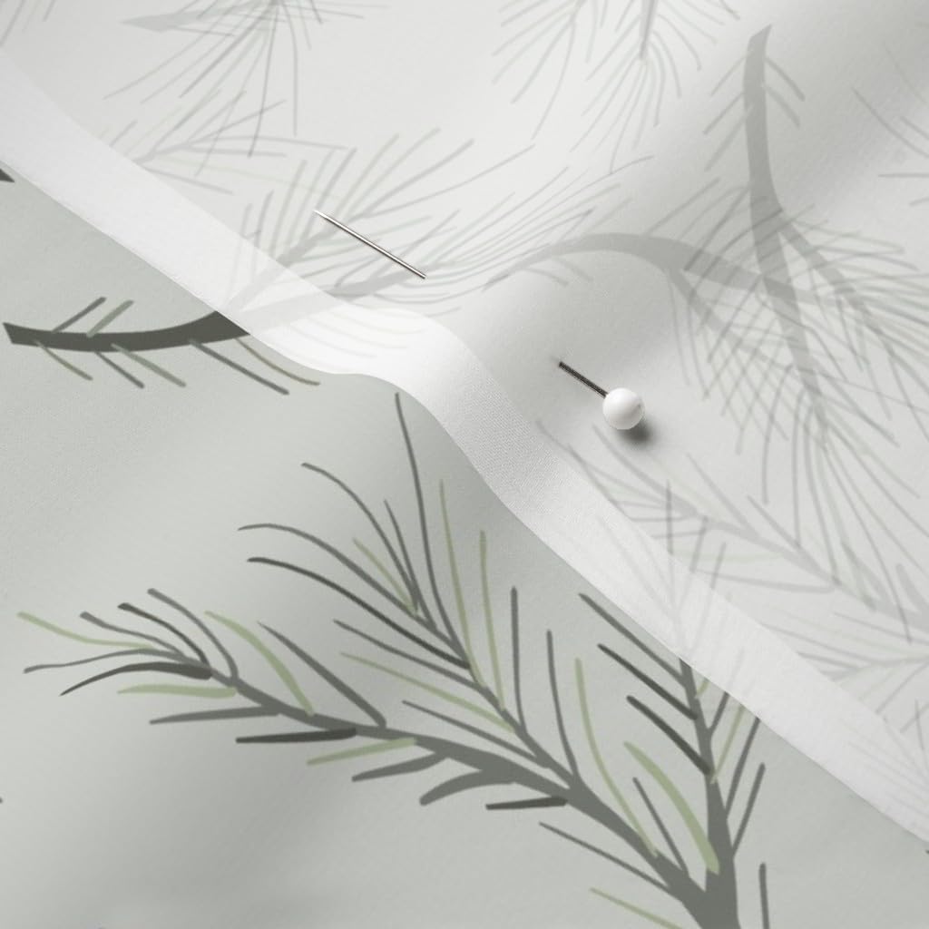 Spoonflower Fabric - Forest Pine Trees Woodland Woods Stem Christmas Leaves Winter Cabin Printed on Chiffon Fabric by The Yard - Sewing Fashion Apparel Dresses Home Decor