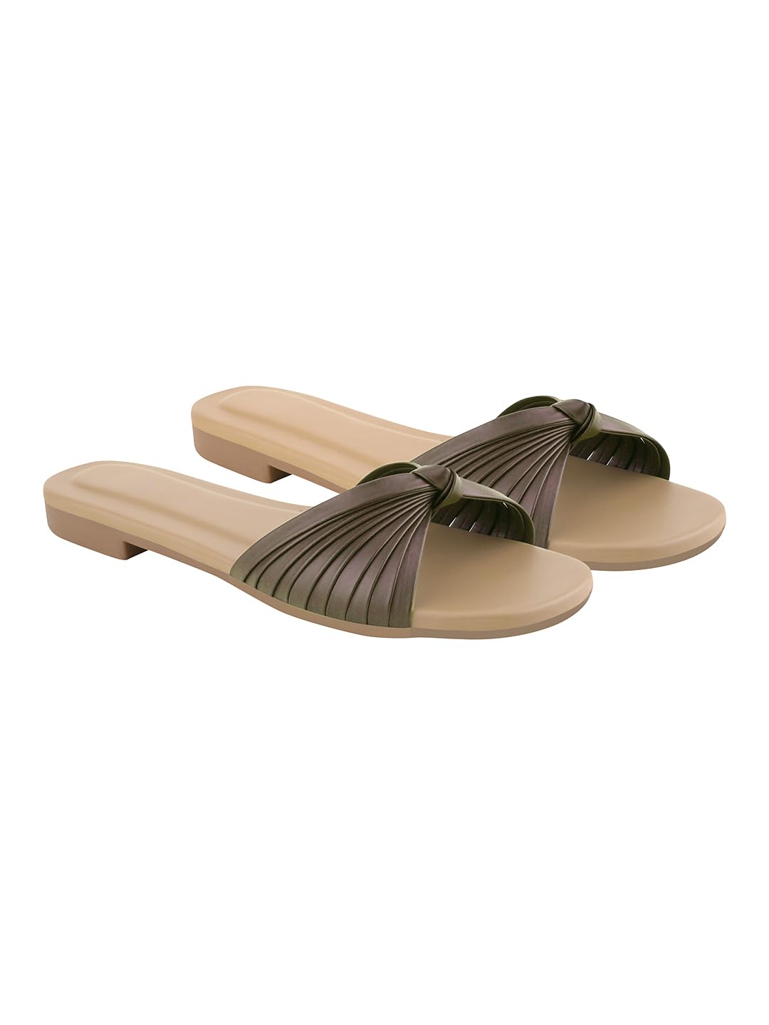shoetopia Women’s Flat Sandals with Metallic Embellishment | Slip On Casual Comfort Stylish Flats-picture-39