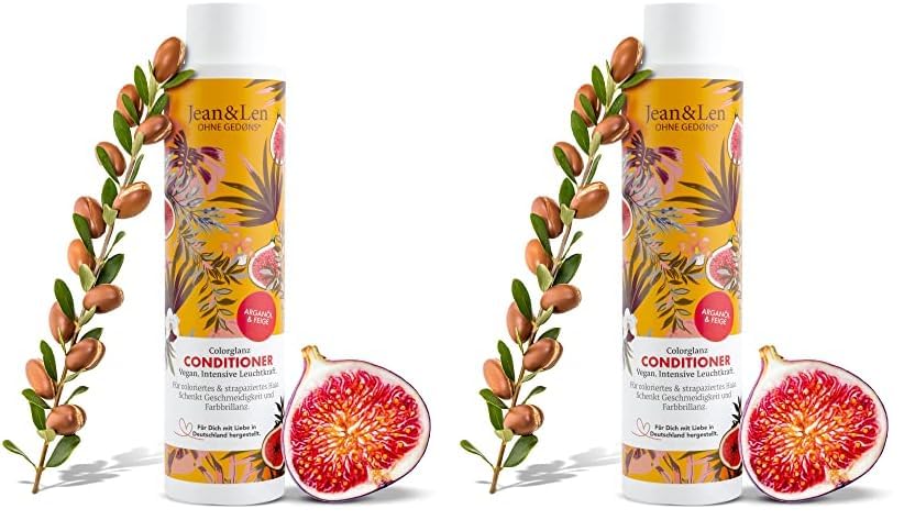 Jean & Len Conditioner Colorglanz Arganöl & Feige, für coloriertes und strapaziertes Haar, Intensive Leuchtkraft und Farbbrillanz, ohne Silikone und Parabene, vegan, 300 ml (Packung mit 2)
