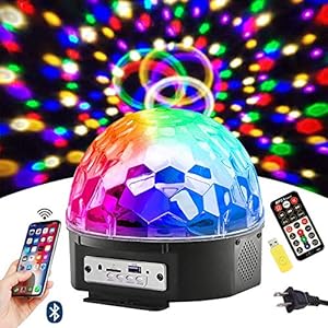 Z·Bling Bluetooth Disco Ball Lights,9 Kleuren LED Party Lights DJ Geluid Geactiveerde Roterende Lichten Draadloze Telefoon Verbinding Met Bluetooth Speaker MP3 Play En Afstandsbediening Voor Thuis KTV Bruiloft